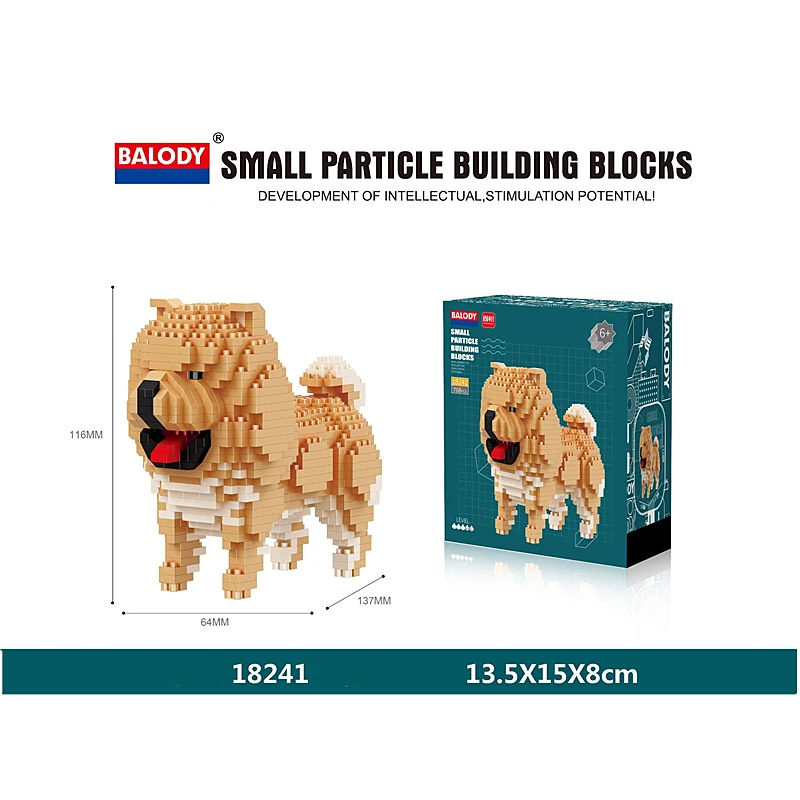 Cartoon Dog Building Blocks Mini Dachshund Poodle Doberman Model Children's Toy Gift Dog Pet Building Blocks