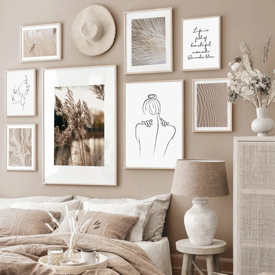 

Plant Bird Desert Line Girl Abstract Quote Wall Art Canvas Painting Nordic Posters And Print Wall Pictures For Living Room Decor
