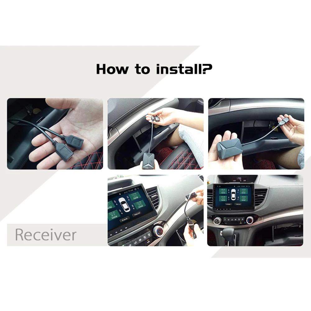 Sistema de monitorización de la presión de los neumáticos USB Android TPMS pantalla 4 sensores inte