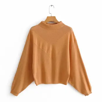 

2019 new women high street solid color turtleneck sweater ladies basic patchwork knitted casual autumn pullovers chic tops S117