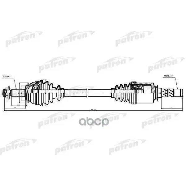 Полуось Лев/Прав Subaru: Legacy 05-09, Outback 05-09 PATRON арт. PDS5531