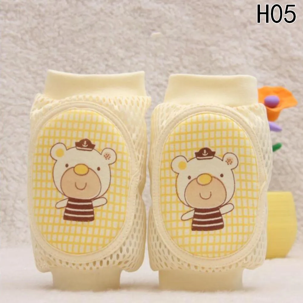 H05 1 Pari новые хлопковые безопасные детские наколенники гетры для малышей Дышащие Детские сетчатая губка мультфильм наколенники - Цвет: H05