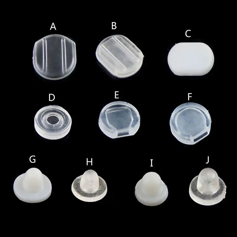 

100Pcs Earring Pads Support Stabilizer Silicone Comfort Earring Cushion for All Sizes Clips on Earrings Jewelry Findings
