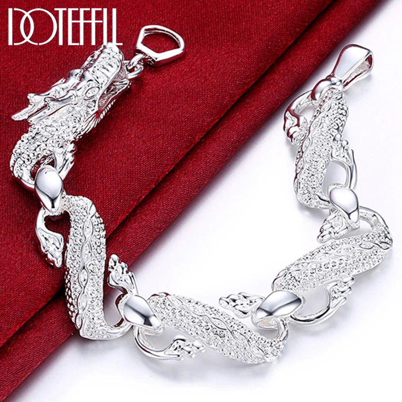 

DOTEFFIL New Arrival 925 Sterling Silver Bracelet Bangle Cuff Men Women Dragon Bracelet Fine Jewelry Party Christmas Gift