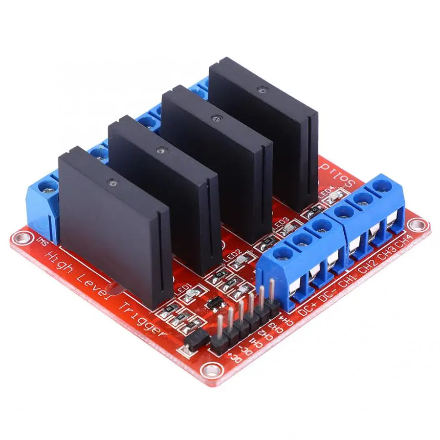 DC 5V SSR 4 канальный высокоуровневый твердотельный релейный модуль SSRM04