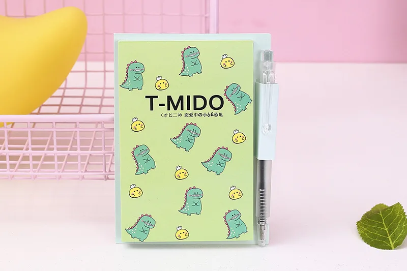Kawaii маленький динозавр с шариковой ручкой, чтобы сделать список планировщик, блокнот, дневник, книга, тетрадь, школьные канцелярские принадлежности