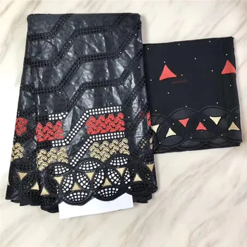 

New Design African Lace Fabric With Holes Eyelet High Quality Bazin Riche Cord Laces Fabrics For Party Dress Sew