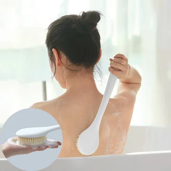 

Comfortable Practical Loofah Soft Hair Bath Brush Rubbing Back and Mud Body Brush Long Handle Bathroom Accessories Foot Scrubber