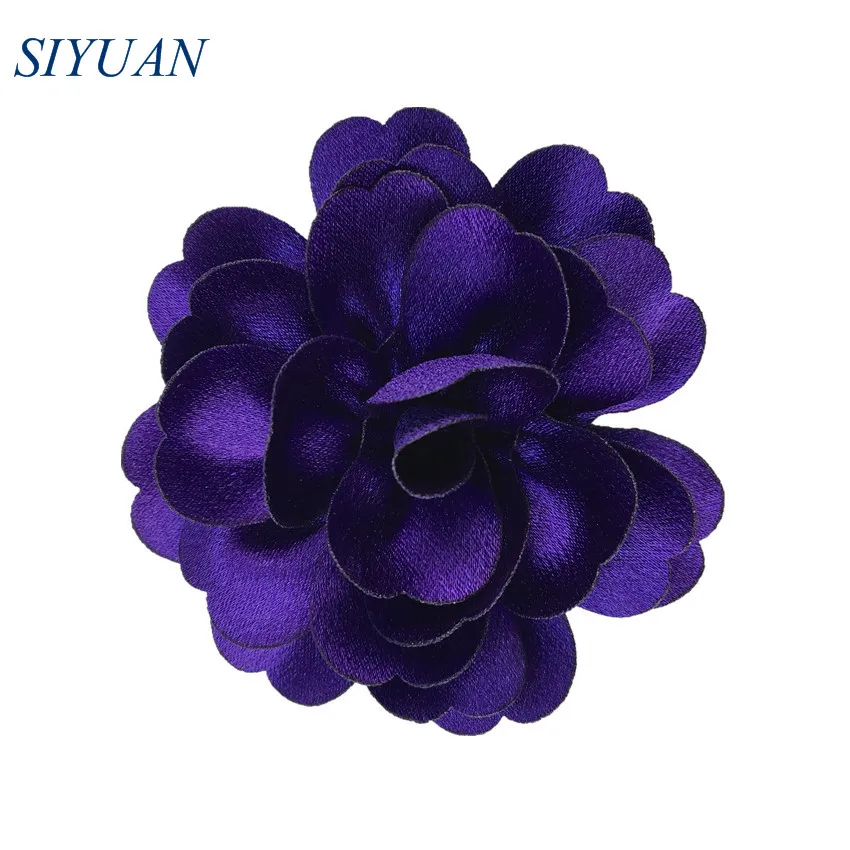 11-purple 120 шт./лот 3 ''ткань кристалл креповый цветок с заколкой для волос превосходный рулон Шелковый в форме цветка для волос аксессуары Свадебный декор TH302 - Цвет: 11-purple