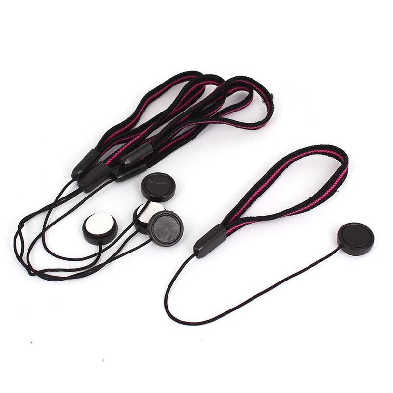 

Lens Cover Cap Keeper Camera Strap Lanyard String Rope Black Red 5Pcs