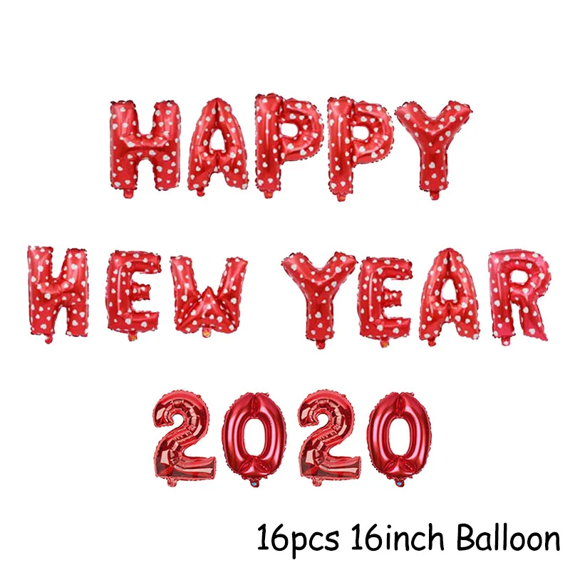 16pcs Balloons WEIGAO рождественские украшения для дома счастливые новогодние вечерние украшения черный баннер фоторамка реквизит Navidad - Цвет: 16pcs Balloons