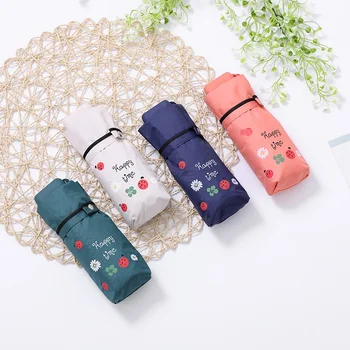 

Travel Umbrella 2020 Rain Gear Young Girl Portable Five Folding Umbrella Ultra Light Pocket Parasol Girls Super Anti UV Paraguas