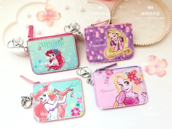 

IVYYE 1PCS mermaid Anime Card Holder PU Cartoon Credit ID Bags Zipper Coin Bus Card Wallet Kid Girls Gifts New