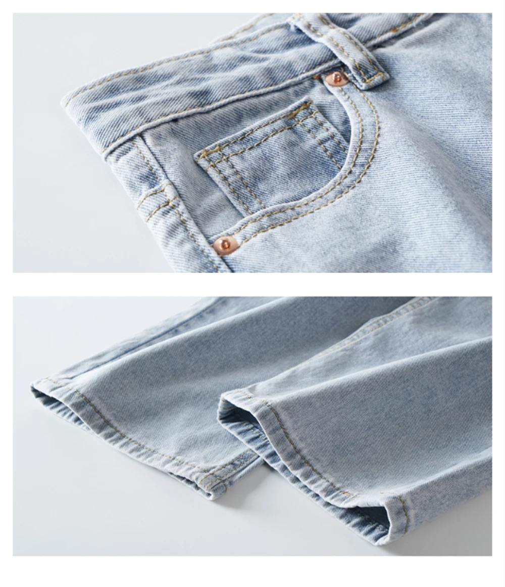 Zsrs новые прямые джинсы с высокой талией женские осенние синие повседневные свободные широкие джинсы брюки в полоску брюки палаццо