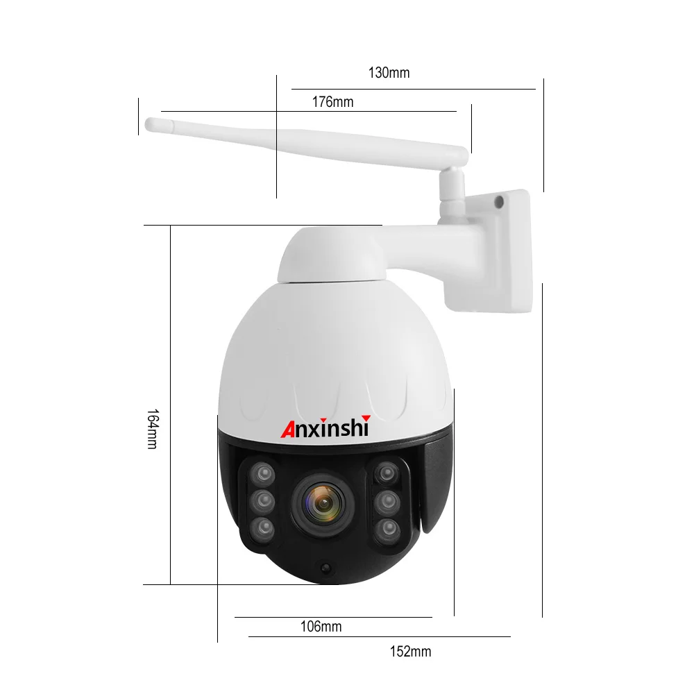 IP66 полностью металлический чехол, водонепроницаемая HD 5MP PTZ IP камера, 3,6 мм объектив, 1080 P, Wifi, уличная Беспроводная CCTV камера безопасности IR 60m P2P CamHi