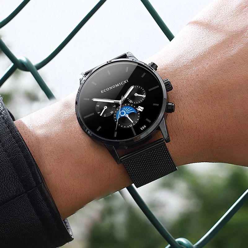 

Men Watch Luxury Brand Fashion Ultra Thin Waterproof Quartz Watches Stainless Steel Mesh Belt Business Clock Relogio Masculino