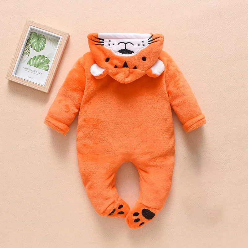 

0-12 Months Autumn Baby Clothes Baby Boys Girls Winter Cute Cartoon Design Hoodie Romper Bodysuit Casual Long Sleeve Outerwear