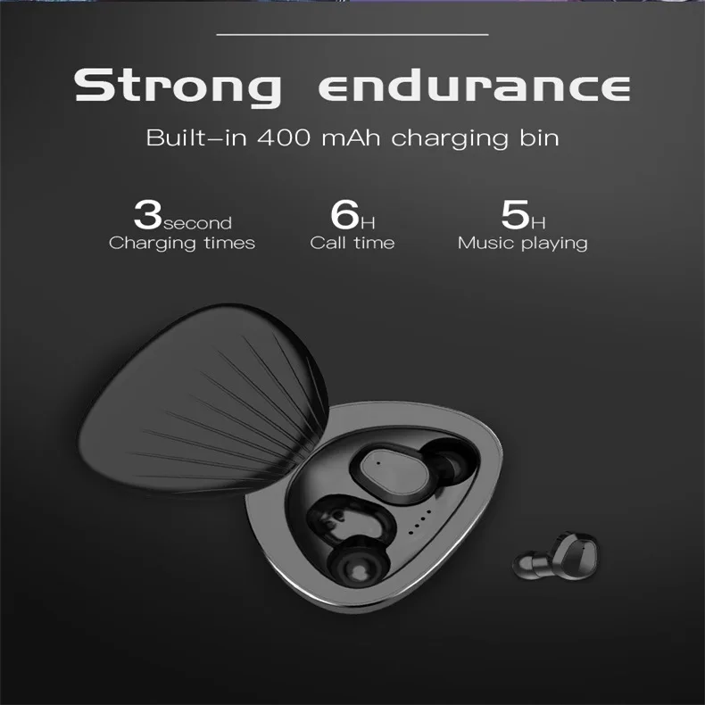 H3 TWS Беспроводная Bluetooth V5.0+ EDR стерео музыка Bluetooth гарнитура с зарядным устройством