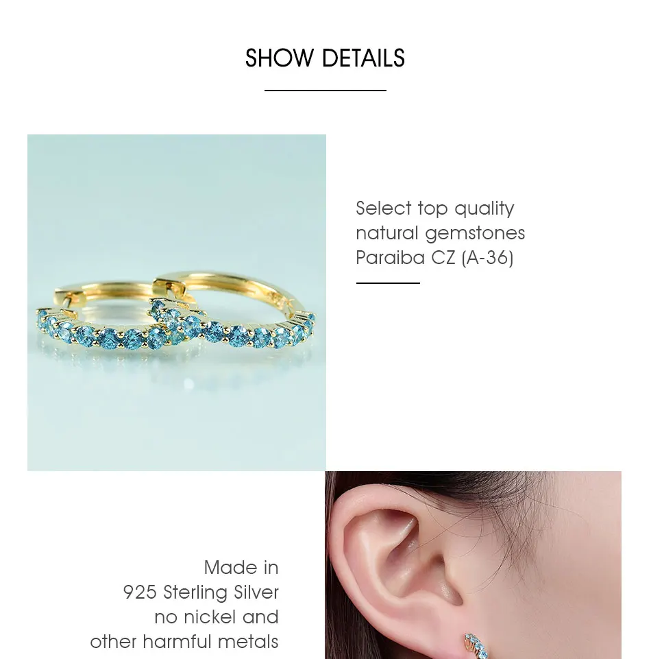 RICA FELIZ Ear Hoops 925 Sterling Silver Luxury Hoop Earrings for Women Wedding Engagement Jewelry Gifts Accessories Zircon RicaFeliz • 2022
