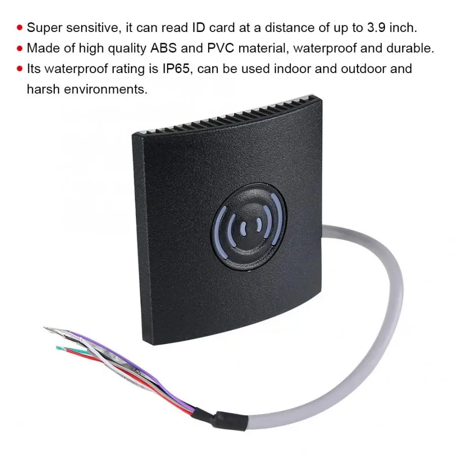 Открытый 125 кГц Wiegand 26 IP65 RFID считыватель карт открывалка для двери Система контроля доступа