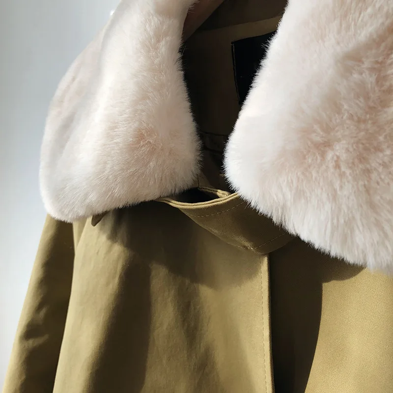 Осенне-зимняя Корейская уличная одежда; длинный плащ; пальто; одежда с хлопковой подкладкой; хлопковая верхняя одежда выше колена