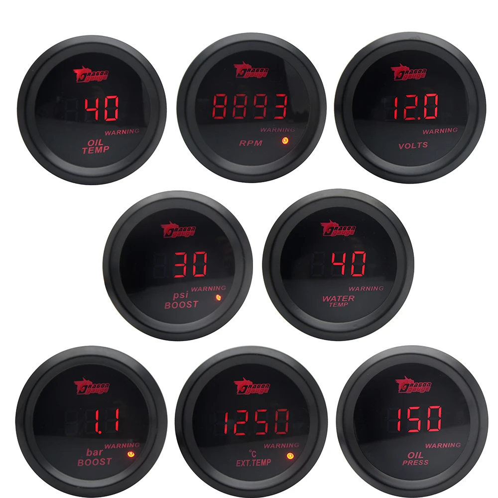 52mm Boost Gauge/Water Temp/Oil Temp/Oil Press/Voltage/Tachometer Gauge