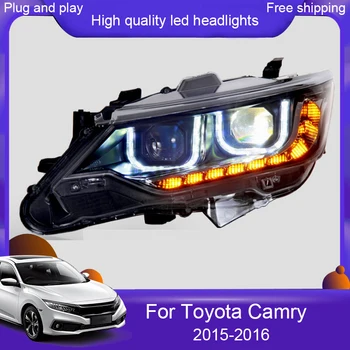 

Car Styling LED headligts for Toyota Camry Headlights 12-17 Camry LED Headlight DRL Lens Double Beam H7 HID Xenon bi xenon lens