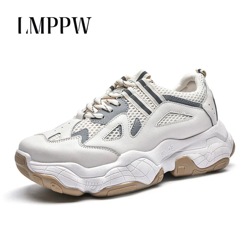 

Autumn 2019 Luminous Sports Shoes Fashion Lace Up Men Chunky Seakers Top Quality Men Flats Outdoor Running Shoes Male Footwear