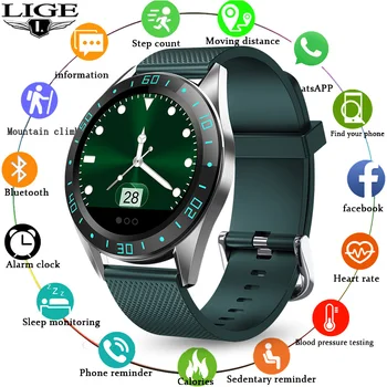 

LIGE New Smart Watch Fitness Tracker Blood Pressure Heart Rate Sleep Monitoring Sport Waterproof Samrtwatch for Android iOS
