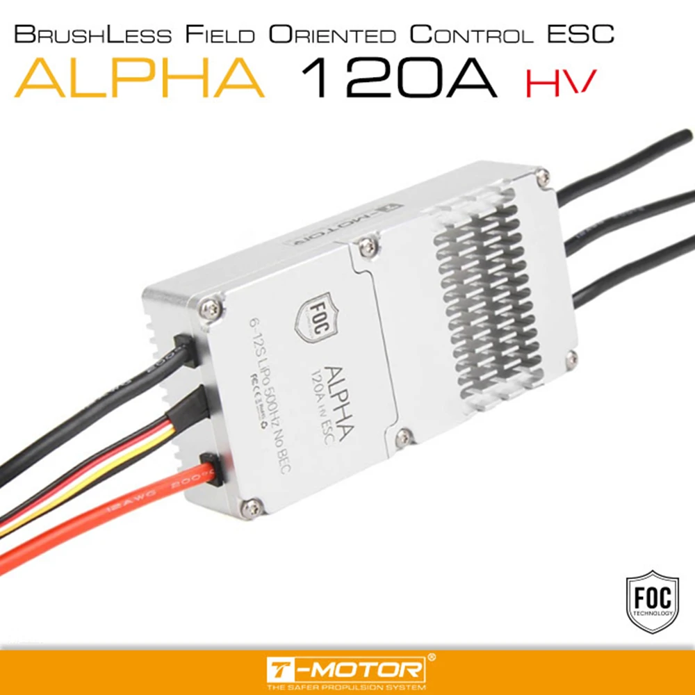 TMOTOR ALPHA 120A HV 6~ 12S LiPo 500HZ NO BEC FOC ESC специально для многовинтового БПЛА