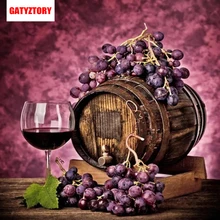 GATYZTORY 5D алмазная живопись полный квадрат DIY домашний декор мозаика Стразы Картина на холсте с логотипом на стену бочка вина и дуба