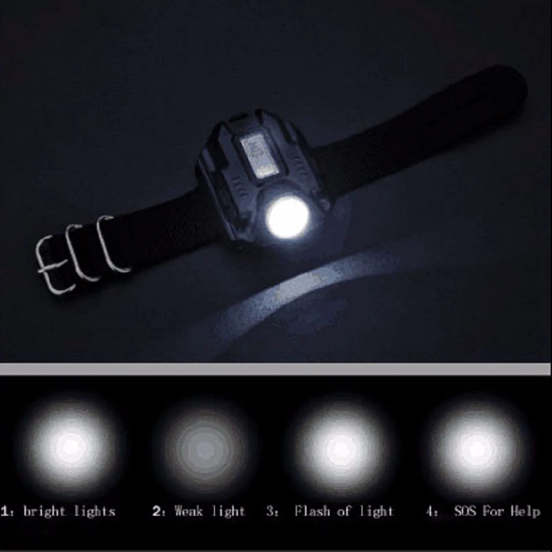 Многофункциональный Водонепроницаемый Спорт Usb зарядка Led наручные смотреть факел с перезаряжаемым фонариком освещения