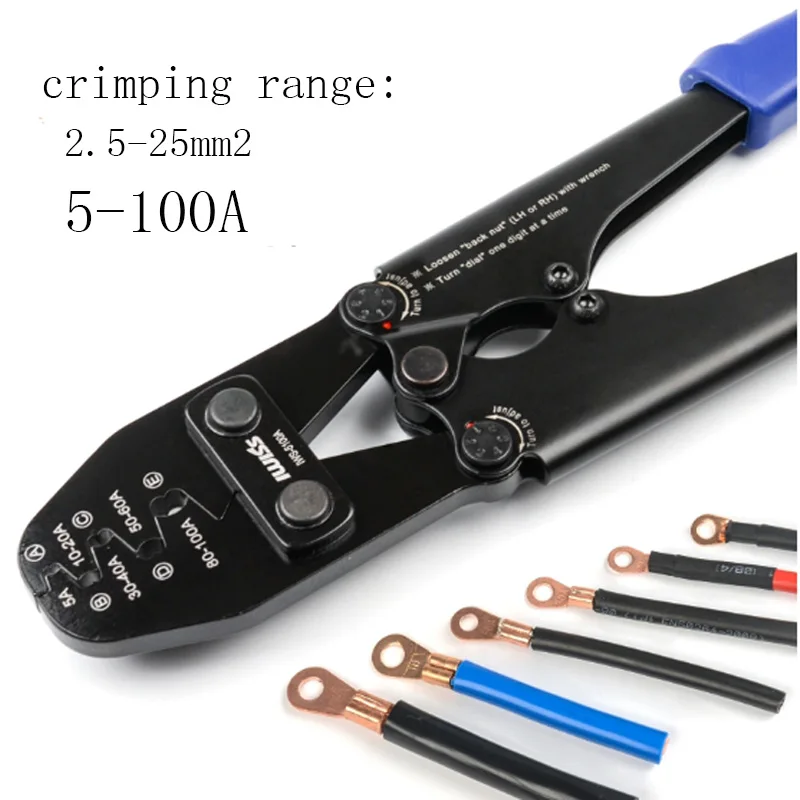 

Battery Lugs and Open Barrel Connectors 5-100A Crimping Tools works with Wire AWG 16-4
