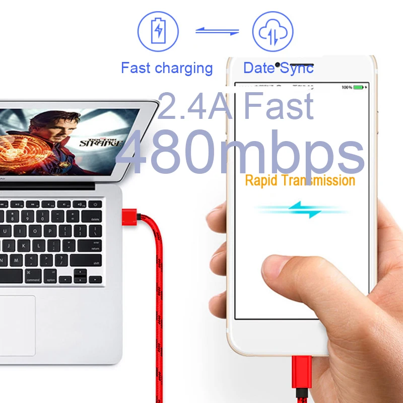 Micro USB кабель дата Провод зарядное устройство Шнур Microusb для Galaxy S5 S6 S7 huawei Xiaomi длинный короткий 1 м 2 м 3 м Быстрая зарядка Android телефон