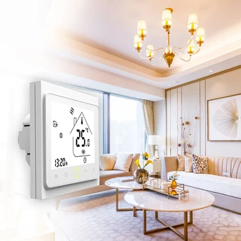 

BHT-002GA 3A Water Heating Thermostat with Touchscreen LCD Display Energy Saving Smart Thermostat Temperature Controller