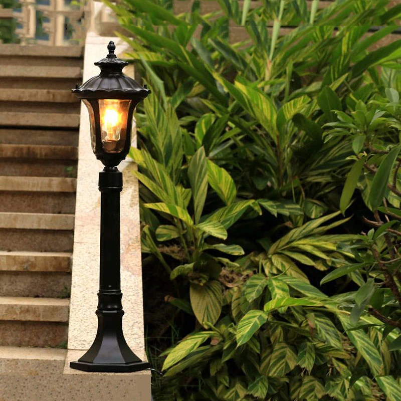 European Style Retro Home/Engineering Lawn Light Outdoor Waterproof Garden Road High Pole Light E27 solar garden lights