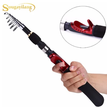 

Sougayilang New 165cm Spinning/Baitcasting Fishing Rod Carbon Fiber Fishing Rod Portable Telescopic Fishing Pole Pesca