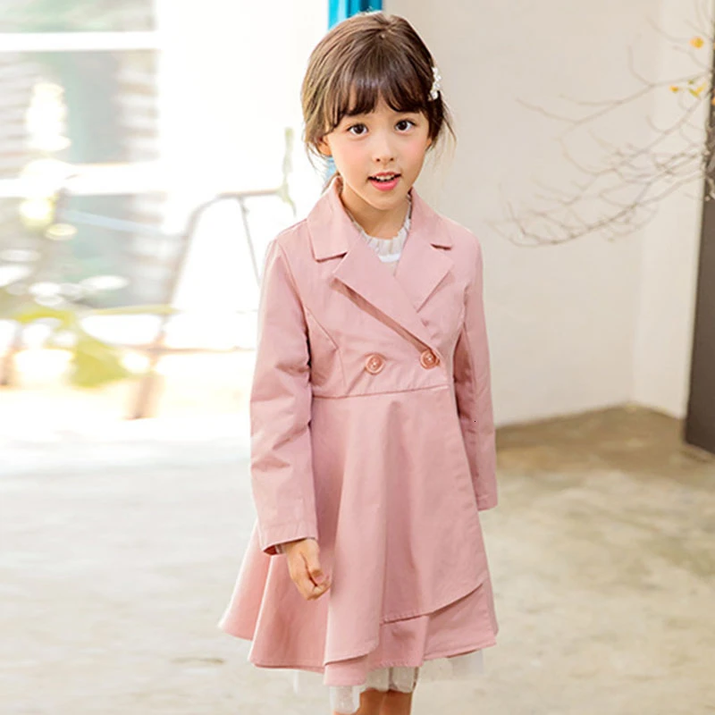 Teenage Kids Jacket Overcoat For Girls Coat Spring Autumn 2020 New Children Coats Dess Pink Red Fashion Jackets Clothing | Детская