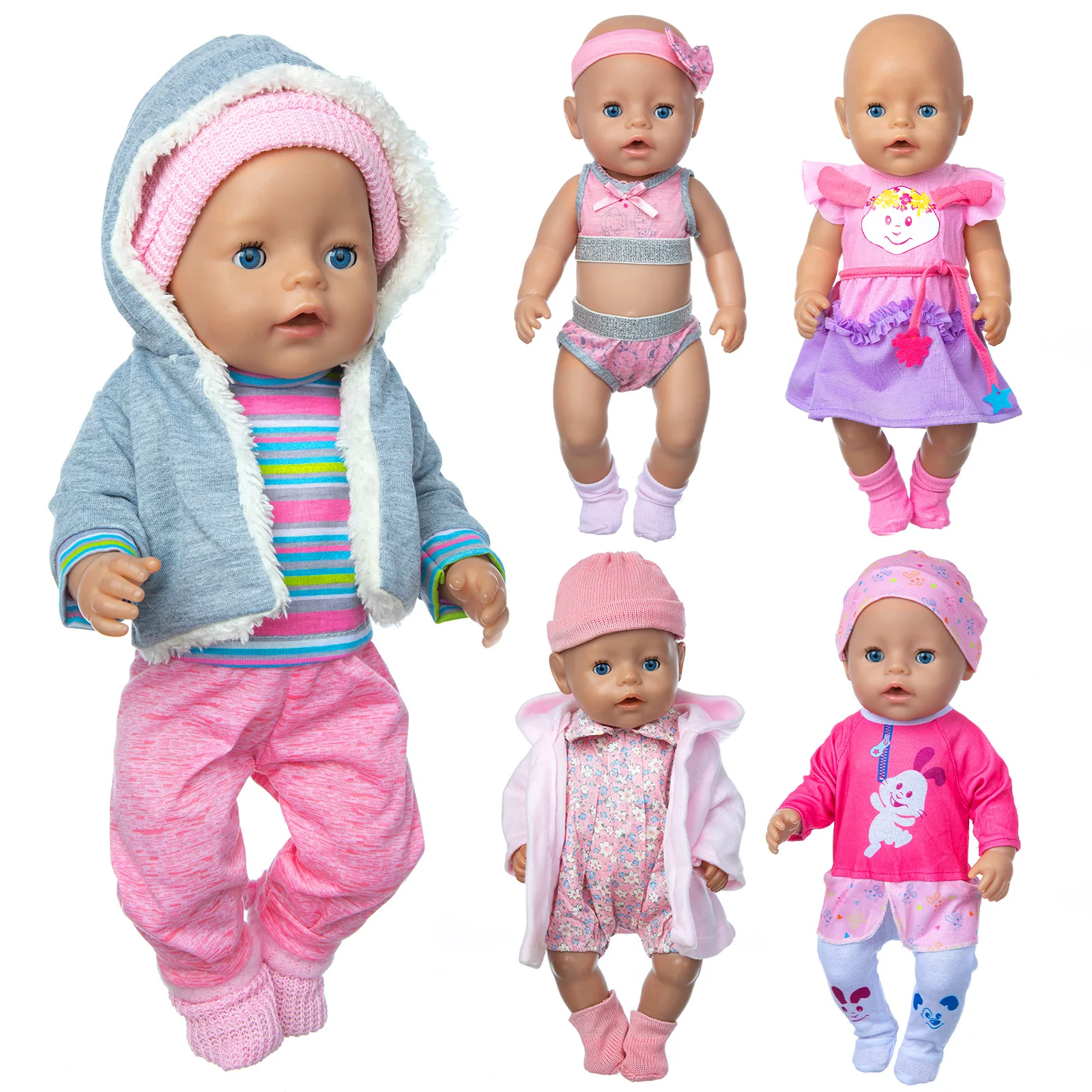 Conjunto de 4 piezas de diadema con diseño de conejo para bebé, accesorios de ropa para recién nacido de 18 pulgadas, 43cm, ideal para regalo de Festival, 2020