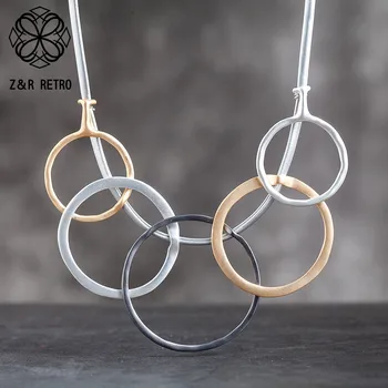 

Trendy Women's Neck Choker Necklace Jewelry Geometry Circle Rope Chain Accessories Fashion Round Accessories For Engagement Gift