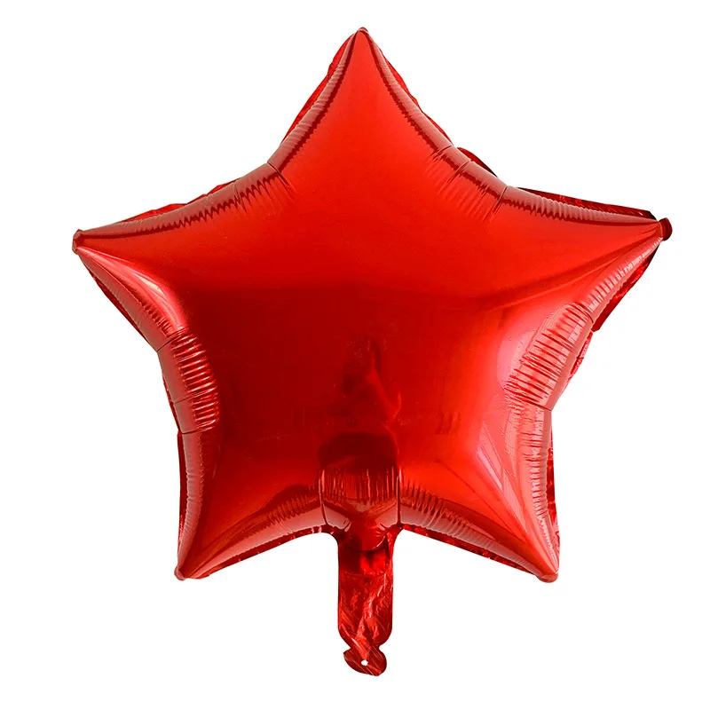 18 дюймов черный/розовое золото/красный фиолетовый фольги на день рождения воздушные гелиевые звезды шарик для дня рождения вечерние свадебные украшения балон - Цвет: Red