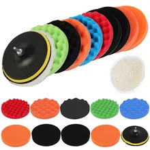 Tampon de polissage en éponge 4/5/6/7 pouces, adaptateur M14 pour polisseuse de voiture, disque de nettoyage de roue, 12 pièces/ensemble