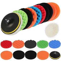 Tampon de polissage en éponge 4/5/6/7 pouces, adaptateur M14 pour polisseuse de voiture, disque de nettoyage de roue, 12 pièces/ensemble 