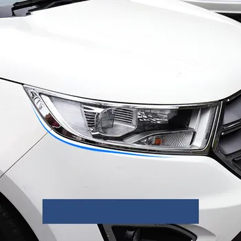 

WELKINRY car auto cover For Ford Edge 2014 2015 2016 2017 2018 ABS chrome front head lamp light trim