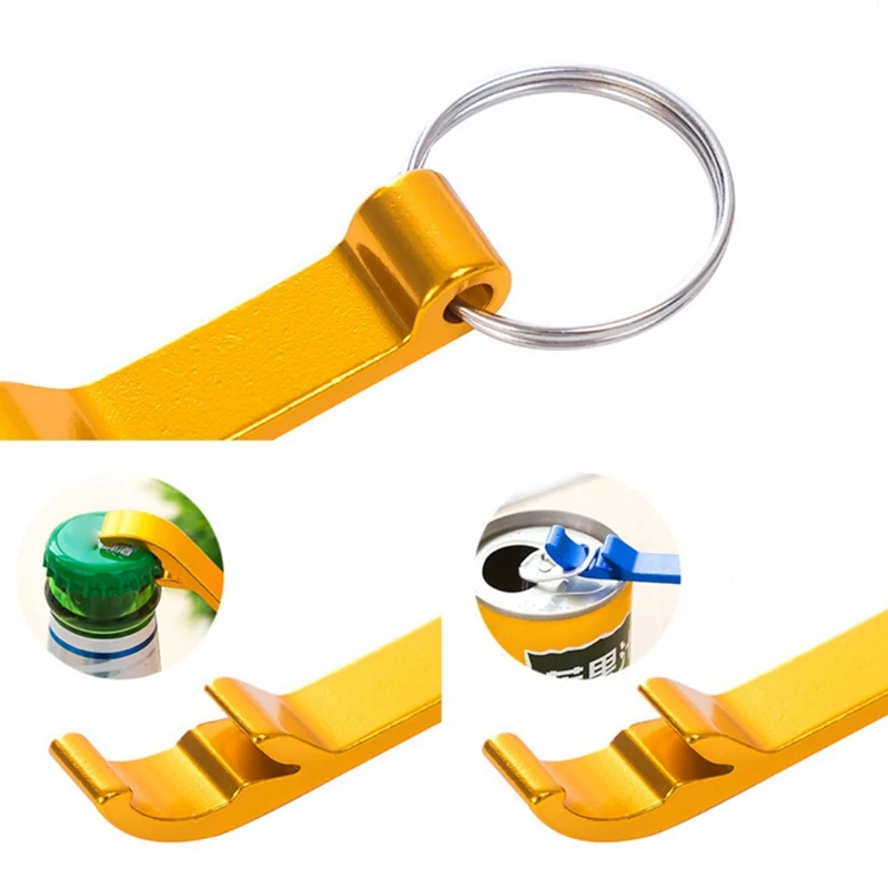 Portable Beer Bottles Opener Keychain 4 In 1 Pocket Aluminum Beer Bottle Opener Can 6 Colors Party Favor Gifts Random Colors