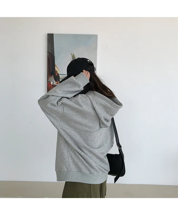 Женские толстовки с капюшоном и вышитыми буквами, кенгуру, карман, веревка,, осенняя Корейская версия, повседневный Топ, женские толстовки