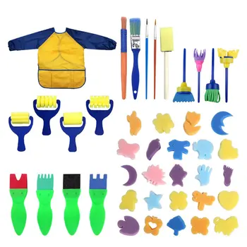 

42Pcs/Set Sponge Painting Brushes Rawing Brush Set For Kids Early Learning Diy Painting Sponge Brush Set