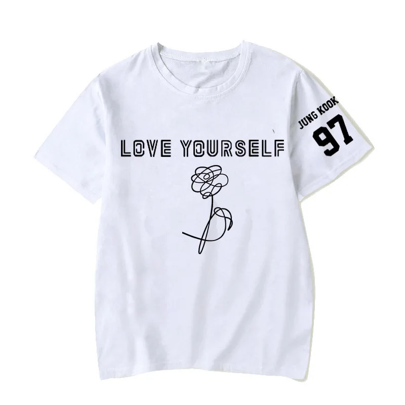 Rap Monster Джин SUGA J-HOPE JIMIN V Юнга Кук футболка LOVE YOURSELF слеза портрет комиксов футболка с узором в стиле граффити Кей-поп Харадзюку, с мультяшным принтом - Цвет: t-shirt 20