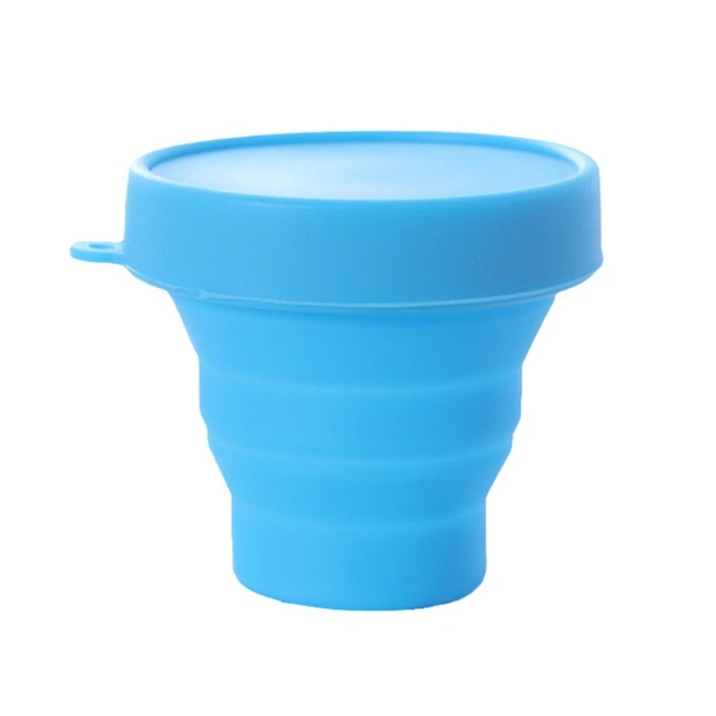 Portable Candy Colors Outdoor Silicone Water Cup Bowl Retractable Folding Travel Drinking Cup