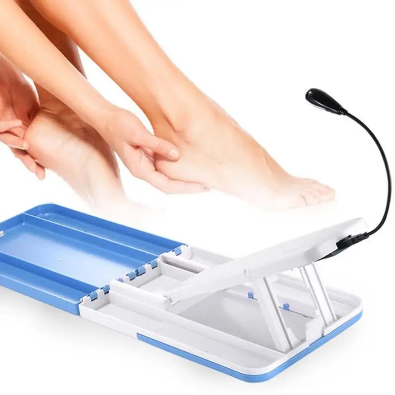 

Pedicure Foot Rest Board Led Foldable Nail Art Battery Powered Space Saving Shower Shaving Board Portable With Light Home
